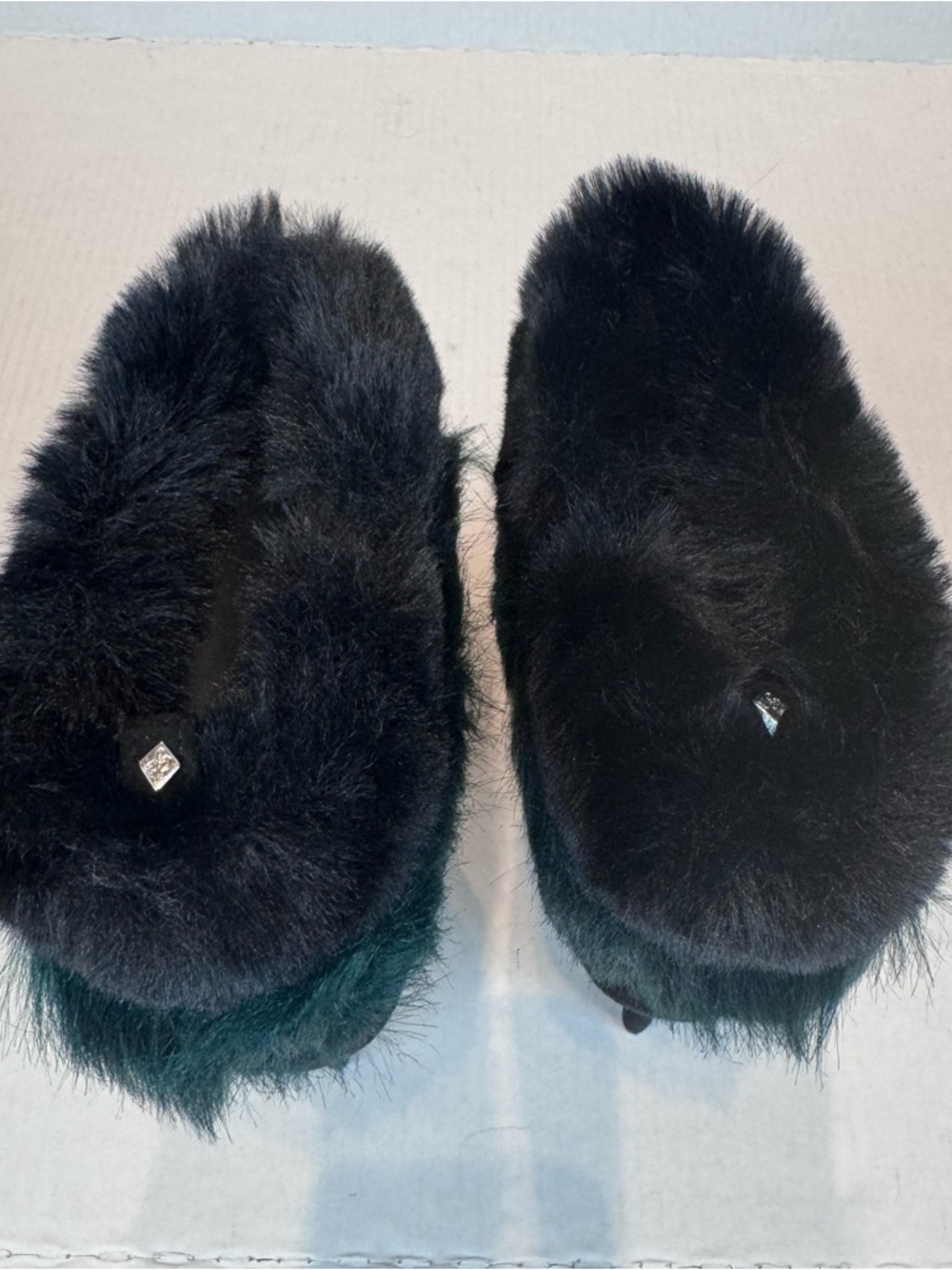 Sam Edelman OLEANA Heeled Booties Size 9 Black Green Faux Fur Real Suede Boots - Picture 5 of 13